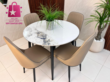 طاولة شايش دائري"ماربل تقيل"
