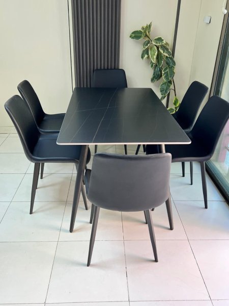 طاولة شايش"اسود" 6 كراسي (101)