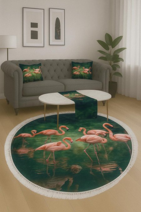 سجادة " فلامينجو ارضية خضراء"